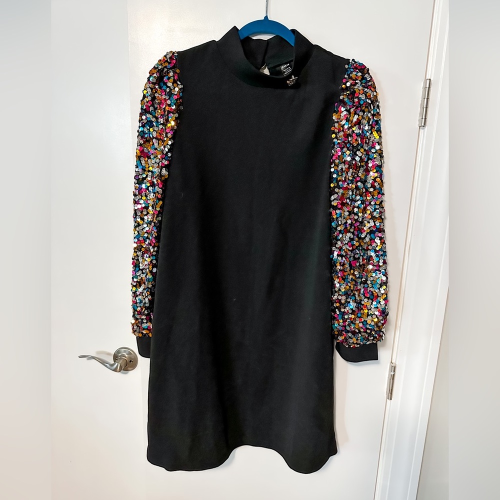 Shein sequenced sleeve dress